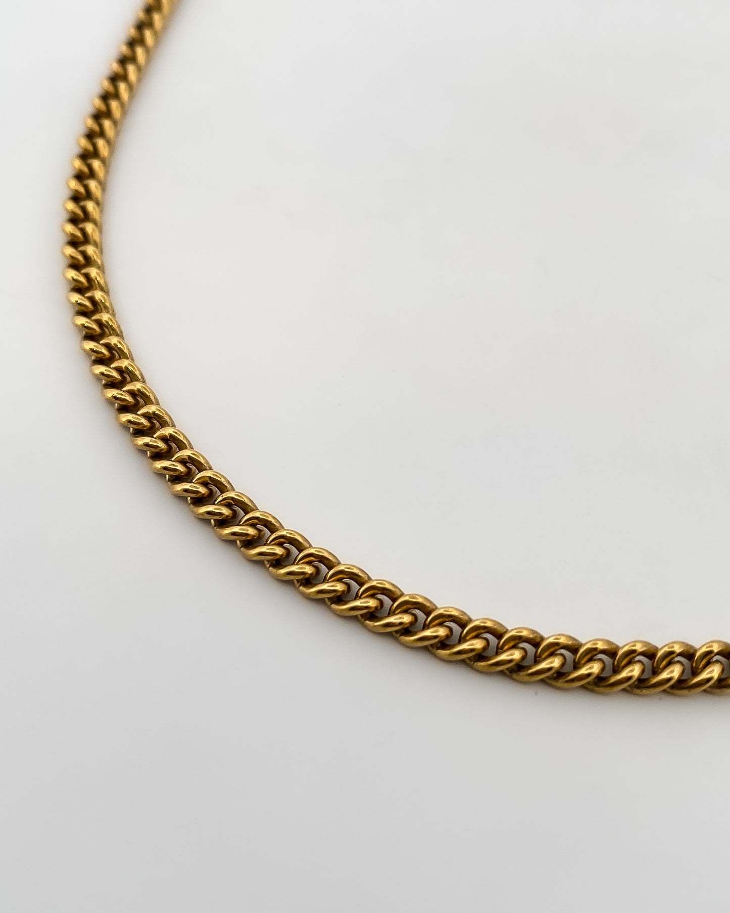 20385GV - Collar cadena barbada cubana plana oro 18kt - 46,3cm