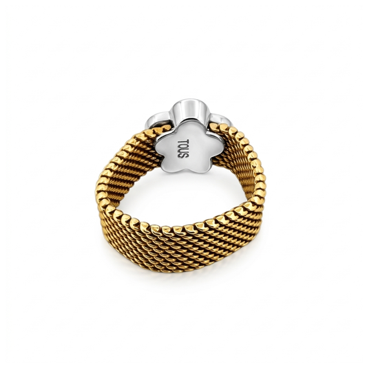 22366GV - Anillo flor TOUS oro de 18kt bicolor y diamantes