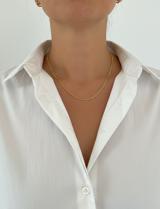 Comprar collar con cadena alterna barbada en oro amarillo de 18kt y cierre tipo gancho. Joyas acondicionadas. Joya unisex. Envío GRATIS. Joyería Ian'Or.