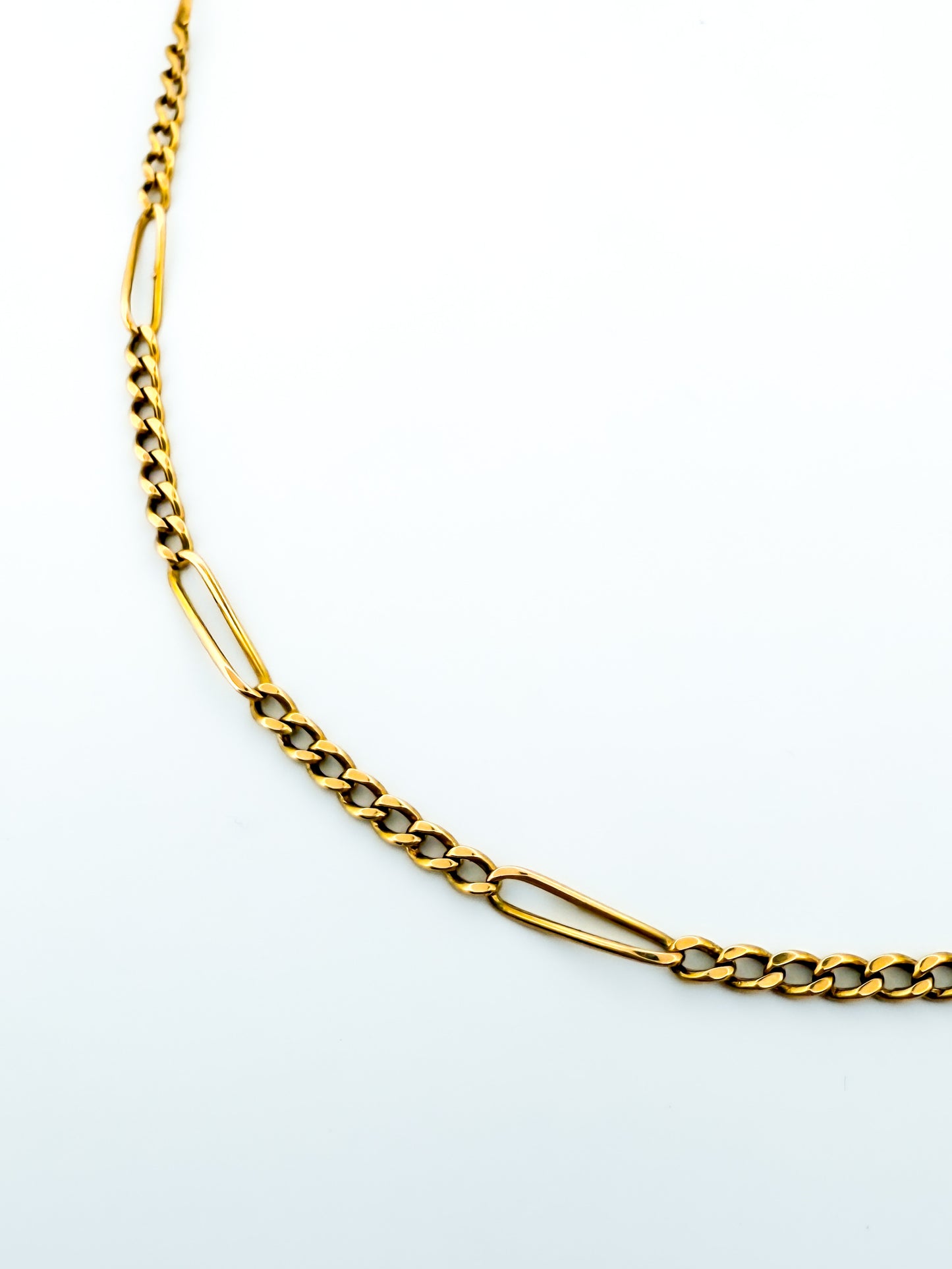 22428GV - Collar cadena alterna barbada oro amarillo 18kt - 43,2cm