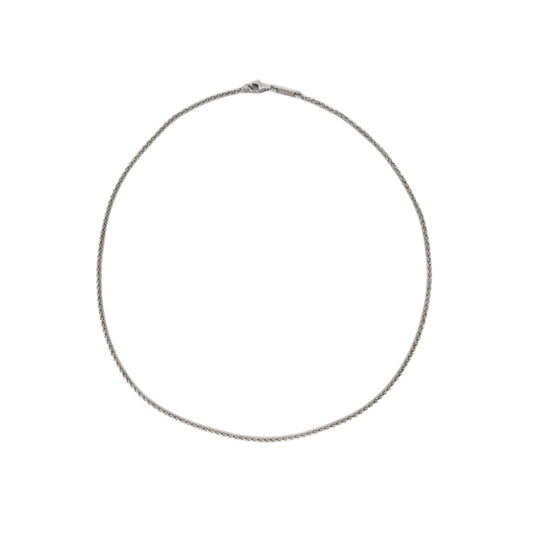 Cadena original de la firma Chopard realizada en oro blanco de 18kt de cordón con eslabones palmera. Joyas Chopard baratas. Cadenas Chopard con envío gratis.