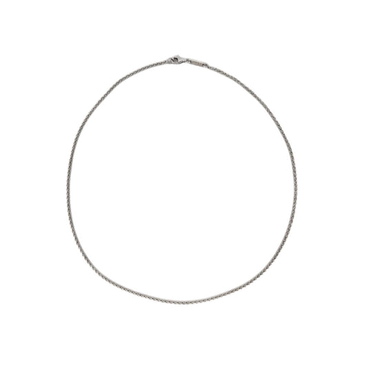 Cadena original de la firma Chopard realizada en oro blanco de 18kt de cordón con eslabones palmera. Joyas Chopard baratas. Cadenas Chopard con envío gratis.