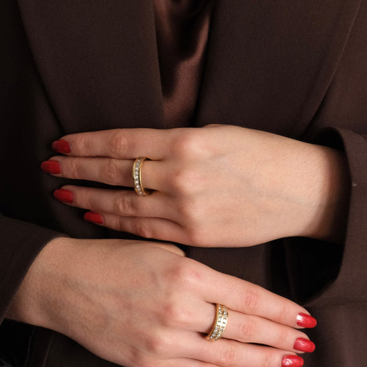 24066C - Alianza completa en oro amarillo de 18kt y brillantes