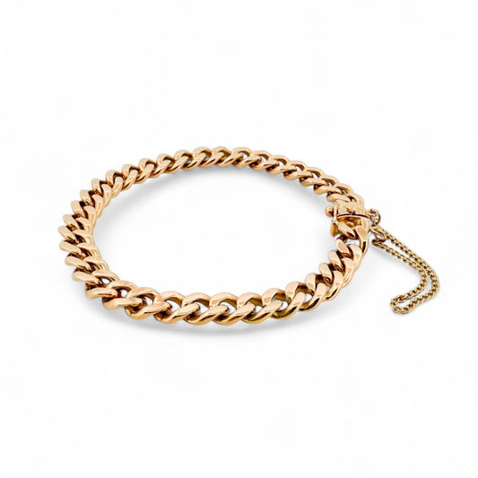 Comprar pulsera oro amarillo de 18kt con cadena tipo cubana. La pulsera mide 20,2cm de largo y 7,19mm de grosor. Joyas al mejor precio en Barcelona. Ian'Or.