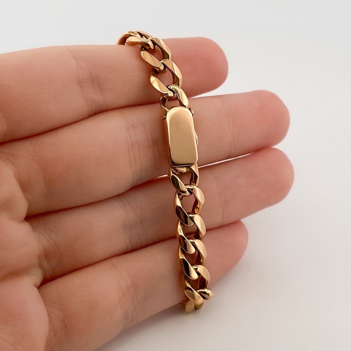 24253GV - Pulsera cadena cubana oro amarillo 18kt - 21,5cm