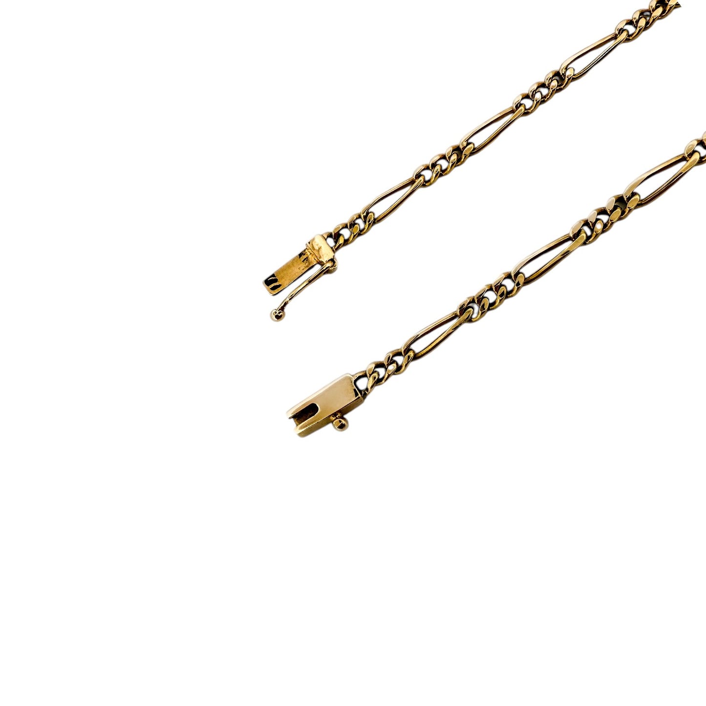 Comprar collar con cadena alterna barbada en oro amarillo de 18kt y cierre de cajón con un brazo de seguridad. Joya unisex. Envío GRATIS. Joyería Ian'Or.