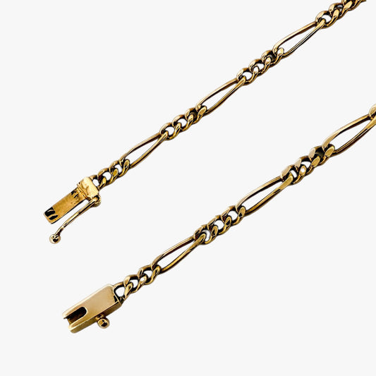 Comprar collar con cadena alterna barbada en oro amarillo de 18kt y cierre de cajón con un brazo de seguridad. Joya unisex. Envío GRATIS. Joyería Ian'Or.