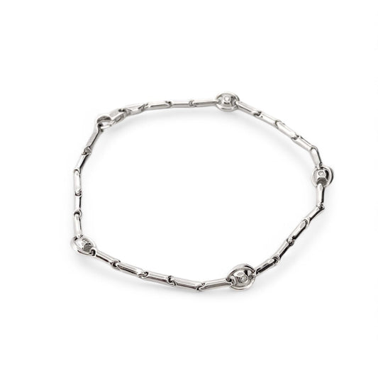 25023C - Pulsera Semirrígida de Oro blanco 18kt y diamantes CHIMENTO