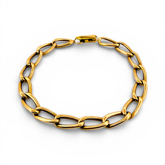 25125GV - Pulsera cadena bilbaína oro amarillo 18kt -21m