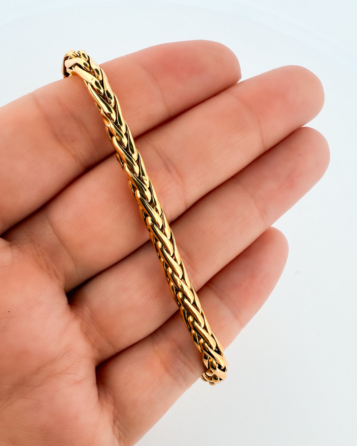 25134GV - Pulsera cadena eslabones palmera Oro 18kt - 20cm