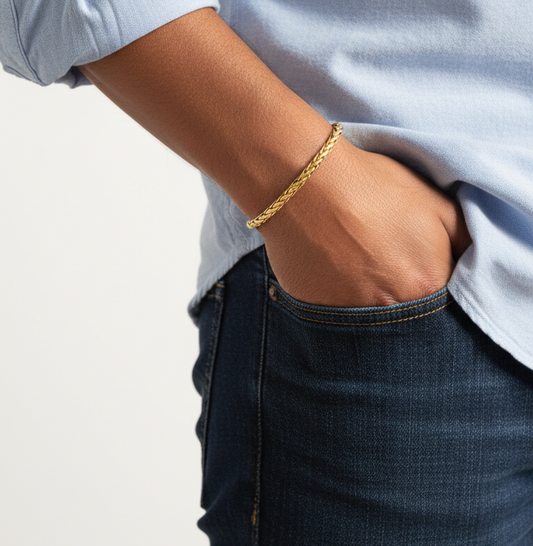 25134GV - Pulsera cadena eslabones palmera Oro 18kt - 20cm