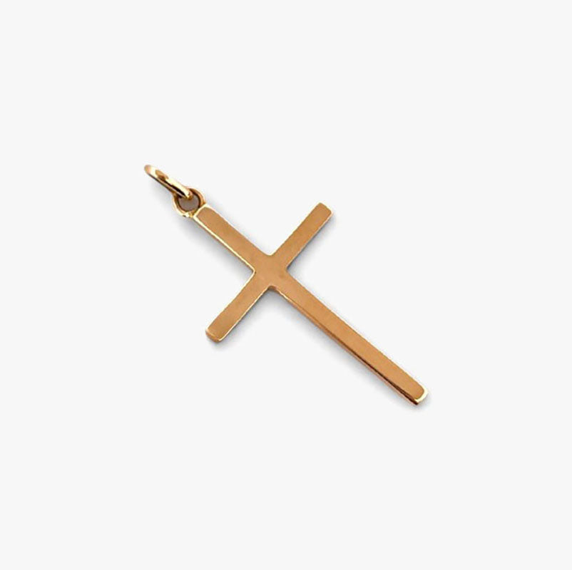 Comprar colgante en forma de cruz realizada en oro amarillo de 18kt. Mide 3,7cm de largo y 1,8cm de ancho. Envío gratuito y pieza certificada