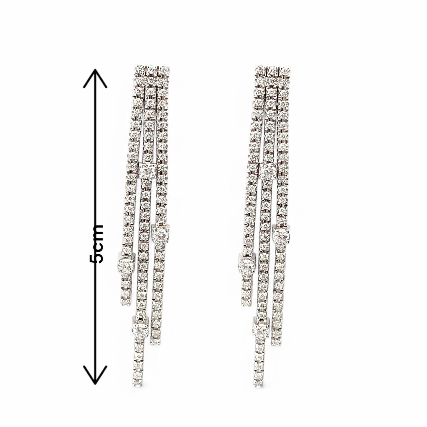 27527C - Pendientes largos Oro blanco 18kt y diamantes