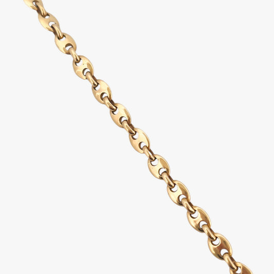 Comprar collar de oro amarillo de 18kt de cadena de calabrote. La cadena mide 50cm de largo y tiene un grosor de 4,90mm. Dispone de un cierre tipo mosquetón. Dispone de un cierre tipo mosquetón. Ian'Or.