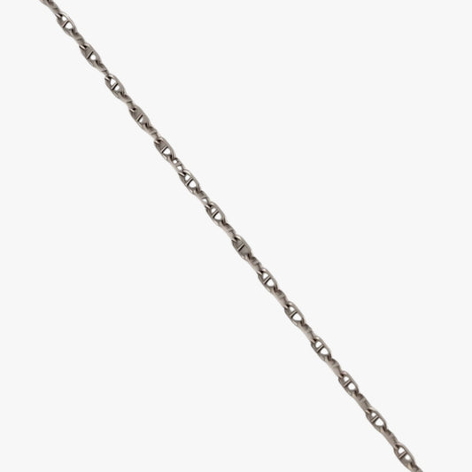 Comprar cadena forzada barras de oro blanco de 18kt y 40cm de largo con cierre tipo mosquetón. Cadenas con envío gratis. Joyería Ian'Or.