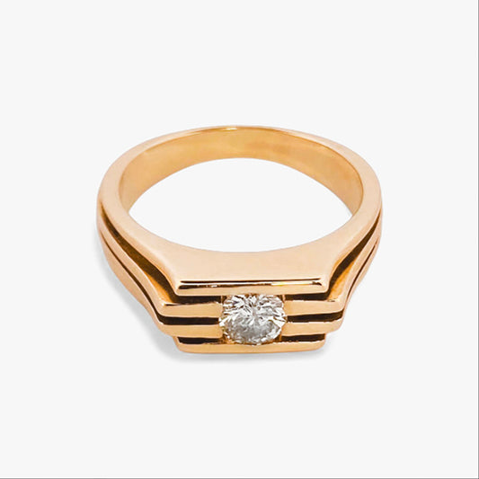 Sello oro amarillo 18kt con diamante - 28881C