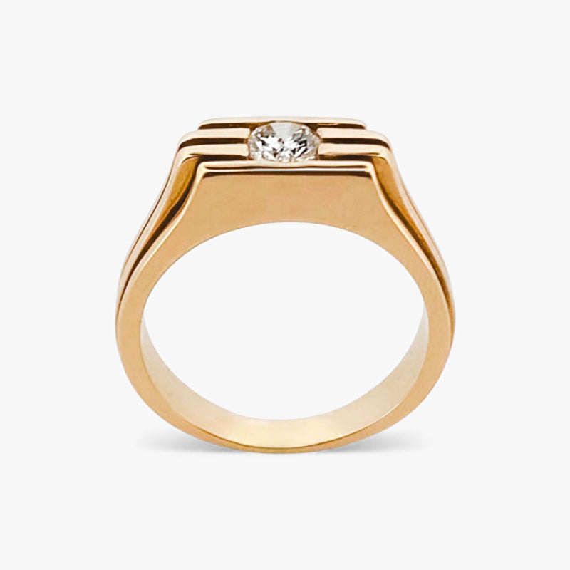 Sello oro amarillo 18kt con diamante - 28881C