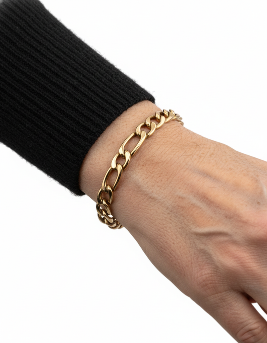 29520C - Pulsera cadena alterna barbada oro 18kt - 20cm