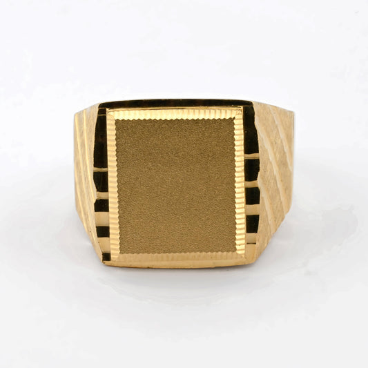 Comprar anillo tipo sello de oro amarillo de 18kt. Joyas de segunda mano y restauradas. Sellos de hombre de oro 18kt baratos.