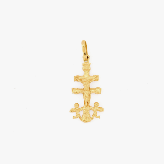 Colgante cruz de caravaca oro amarillo 18kt - 30111C