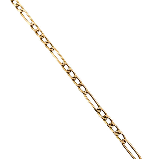 Comprar collar con cadena alterna barbada en oro amarillo de 18kt y cierre de cajón con un brazo de seguridad. Joya unisex. Envío GRATIS. Joyería Ian'Or.