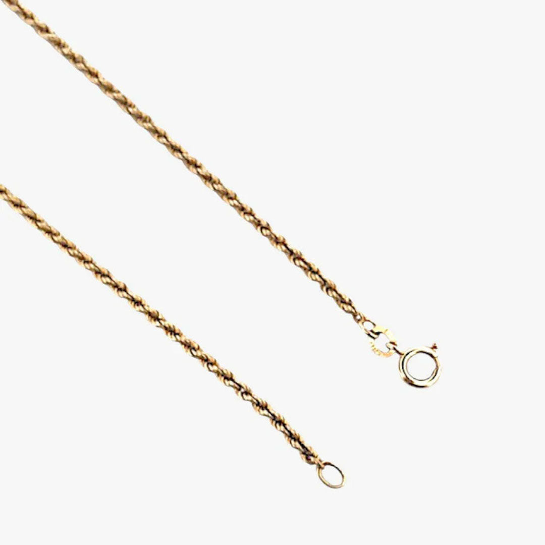Comprar collar de oro amarillo de 18kt con cadena de cordón salomónico. La cadena mide 62cm de largo y dispone de un cierre reasa. Cordón salomónico Ian'Or.