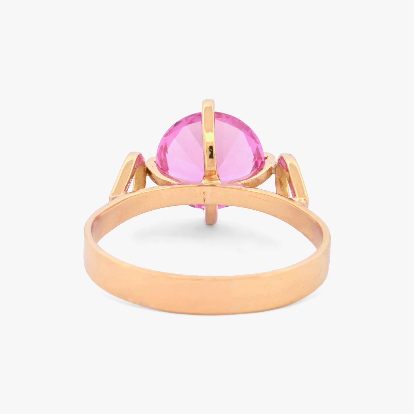 Comprar anillo solitario de oro amarillo de 18k con el toque fresco de un zafiro rosa en talla brillante. Envío gratiuto, Joyería Ian'OR, envío asegurado