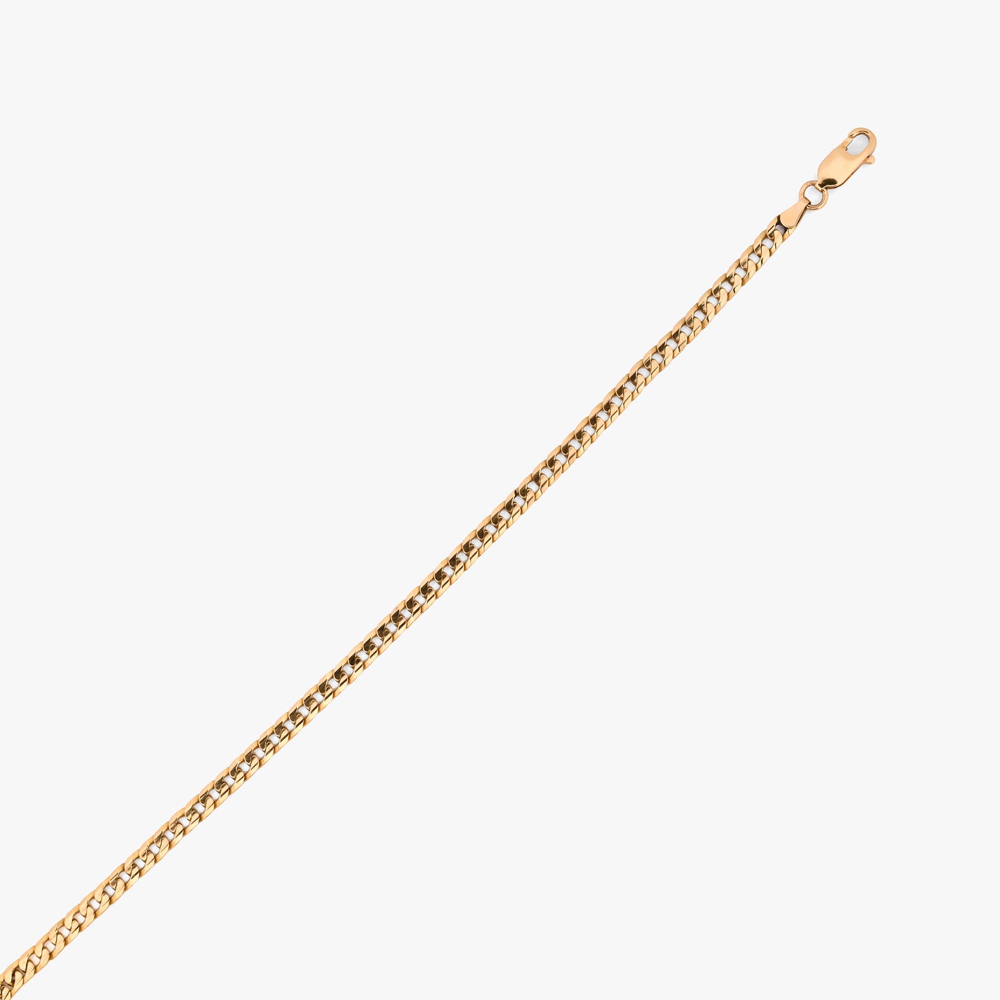 Comprar collar de cadena barbada de eslabones planos entrelazados de oro amarillo de 18kt. Pieza clásica y elegante, envío gratuito, pieza certificada
