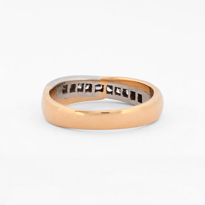 Comprar media alianza de oro amarillo de 18kt, con diamantes. Conoce el mejor precio oro Barcelona, venta de joyas usadas Barcelona. 