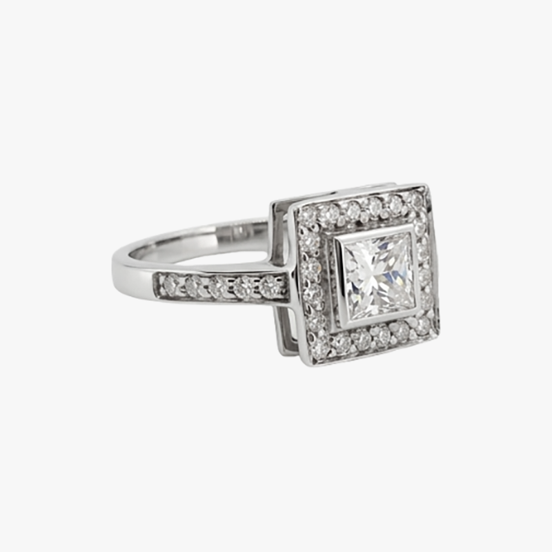 Comprar Anillo de oro blanco de 18t con diamante. Comprar y vender anillos de oro al mejor precio en Barcelona. Anillos de oro baratos en Barcelona.