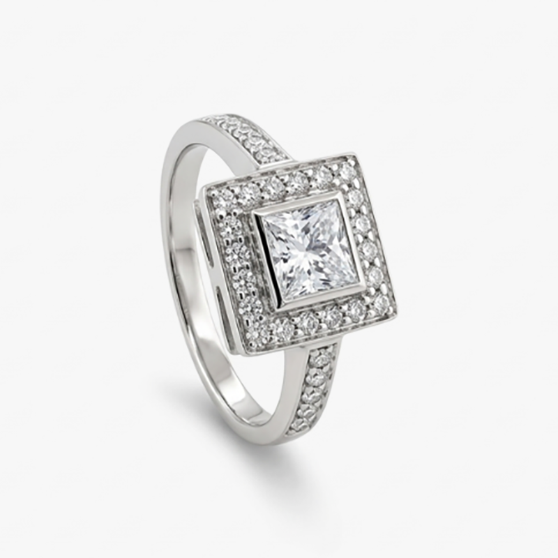 Comprar Anillo de oro blanco de 18t con diamante. Comprar y vender anillos de oro al mejor precio en Barcelona. Anillos de oro baratos en Barcelona.