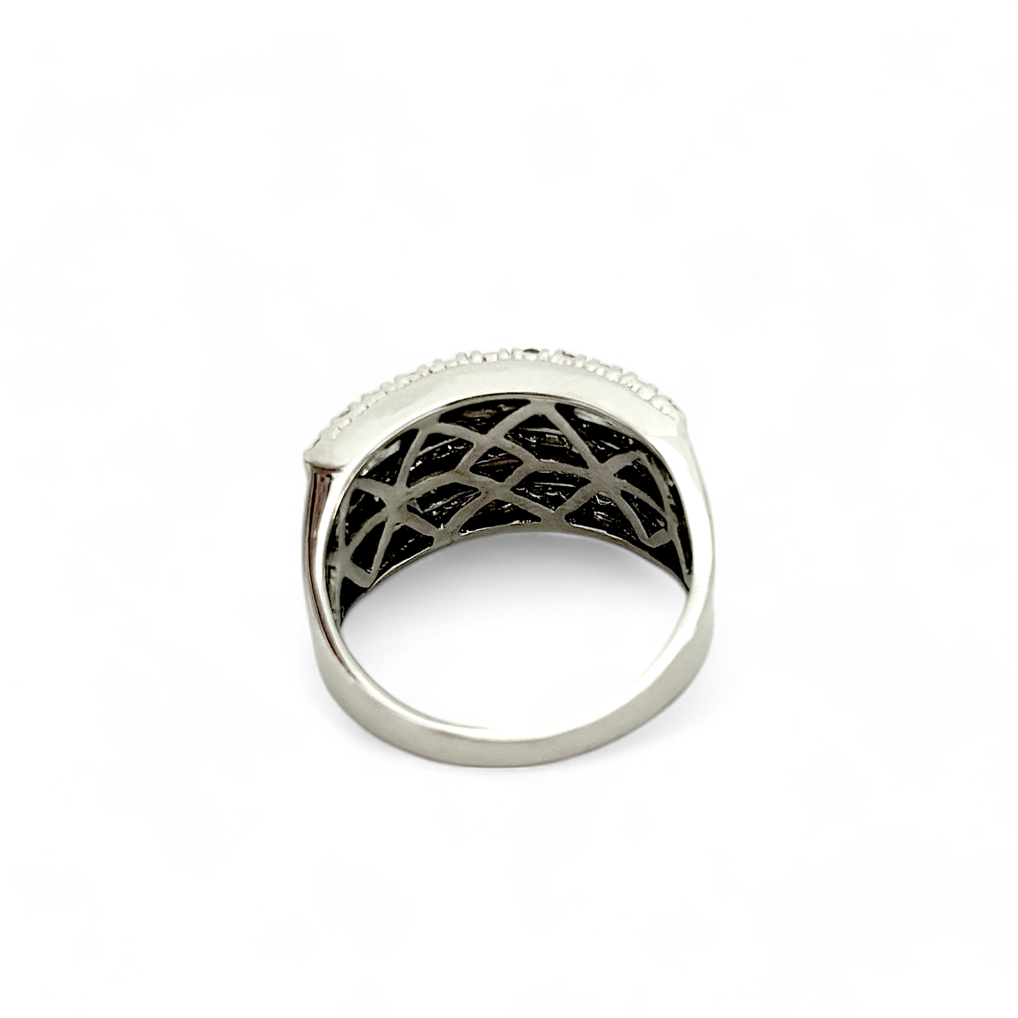 10828GM - Anillo oro 18kt con 5 carriles de diamante talla baguette y brillante