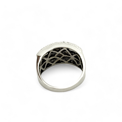 10828GM - Anillo oro 18kt con 5 carriles de diamante talla baguette y brillante