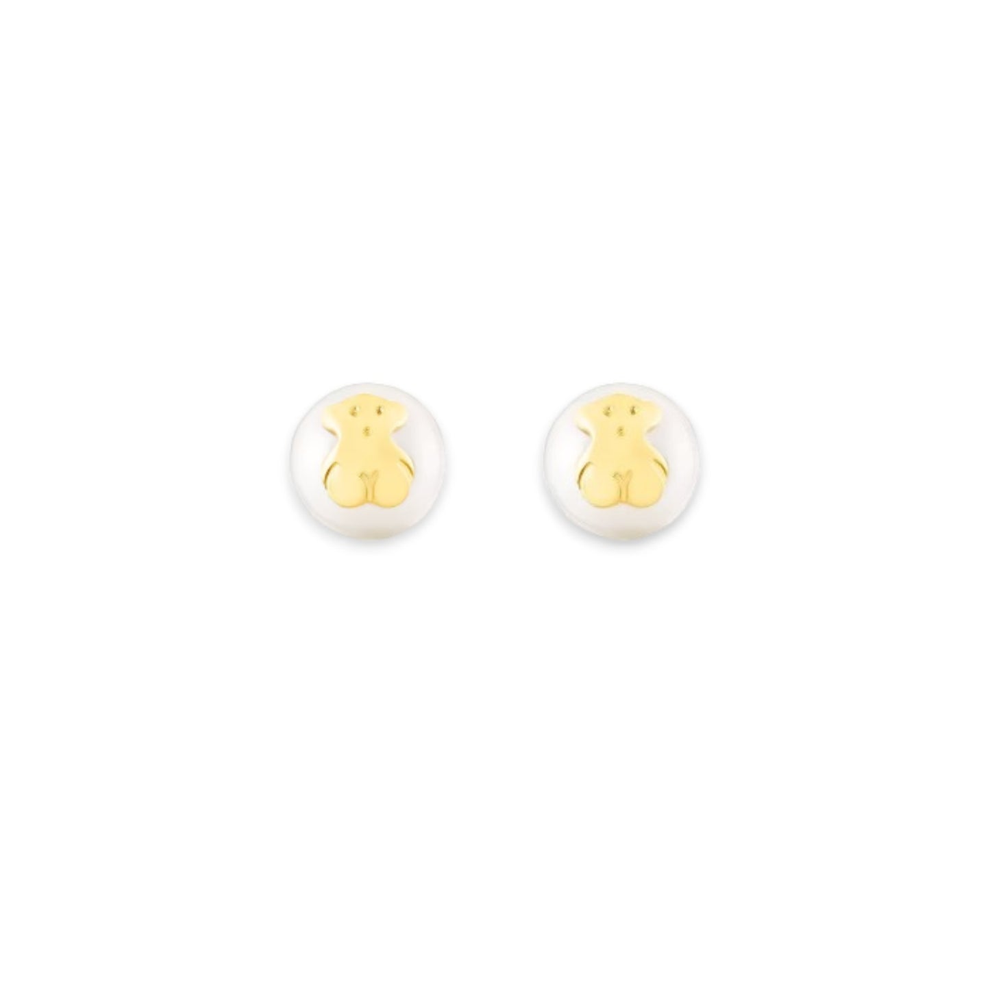 Pendientes de perla originales de la firma TOUS con los icónicos ositos de oro amarillo 18k. Esta ha sido restaurada en nuestro taller de Barcelona y se entrega certificada. La mejor joyería compra-venta de Oro de Barcelona, te garantizamos el mejor precio. Restauración de joyas vintage y segunda mano.