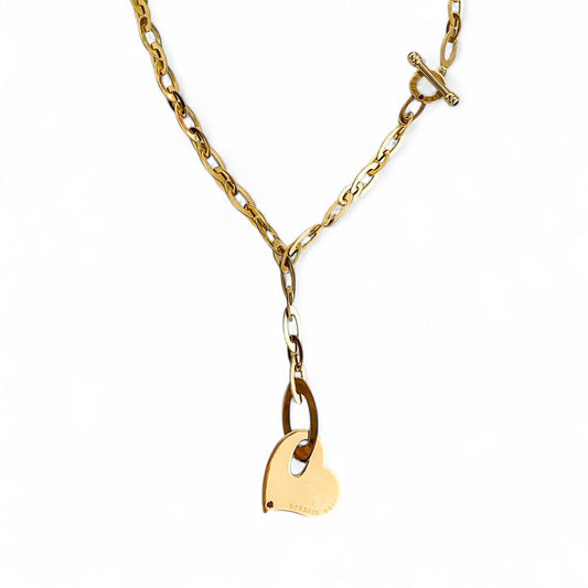 Comprar collar original de la firma Roberto Coin en oro amarillo de 18kt con cadena y colgante liso en forma de corazón. Envío GRATIS. Joyería Ian'Or.