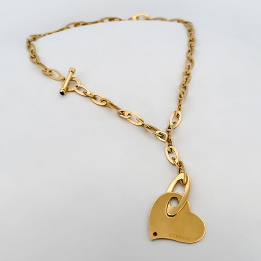 Comprar collar original de la firma Roberto Coin en oro amarillo de 18kt con cadena y colgante liso en forma de corazón. Envío GRATIS. Joyería Ian'Or.

