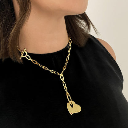 Comprar collar original de la firma Roberto Coin en oro amarillo de 18kt con cadena y colgante liso en forma de corazón. Envío GRATIS. Joyería Ian'Or.

