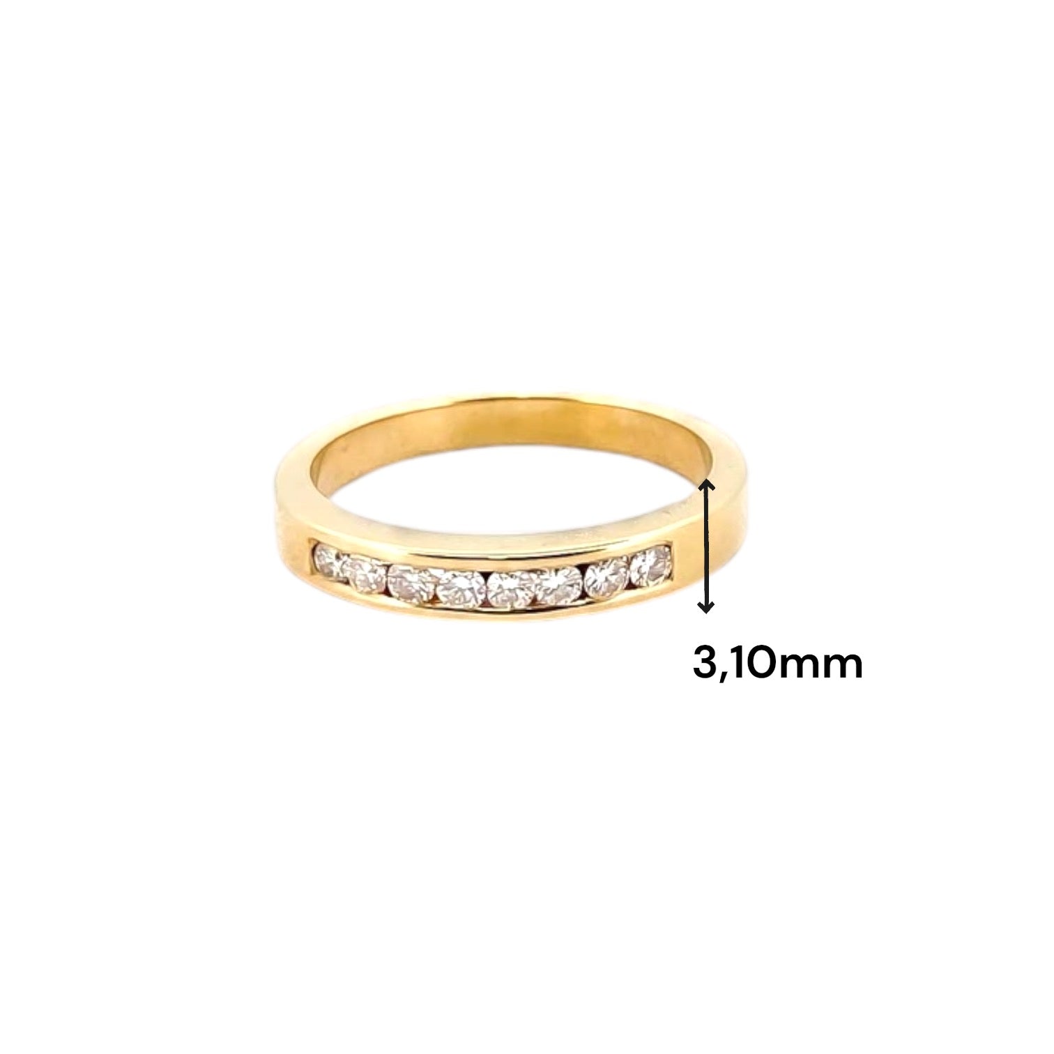 12931GM Media alianza oro amarillo 18kt con carril 8 brillantes anillos de compromiso al mejor precio Joyeria Ian or