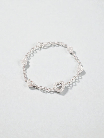 Pulsera de oro blanco de 18kt con cadena tipo rolo y diamantes alternos estilo Chopard. 
Joyería Compro Oro Barcelona. Joyas de segunda mano. Envío gratis.