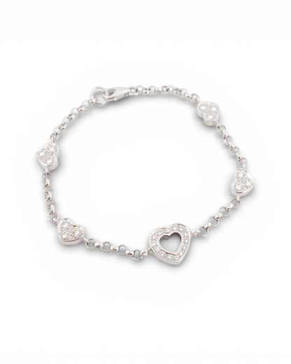 Pulsera de oro blanco de 18kt con cadena tipo rolo y diamantes alternos estilo Chopard. 
Joyería Compro Oro Barcelona. Joyas de segunda mano. Envío gratis.