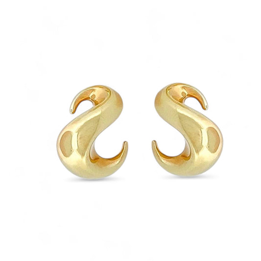 13080GM - Pendientes oro amarillo 18kt forma S