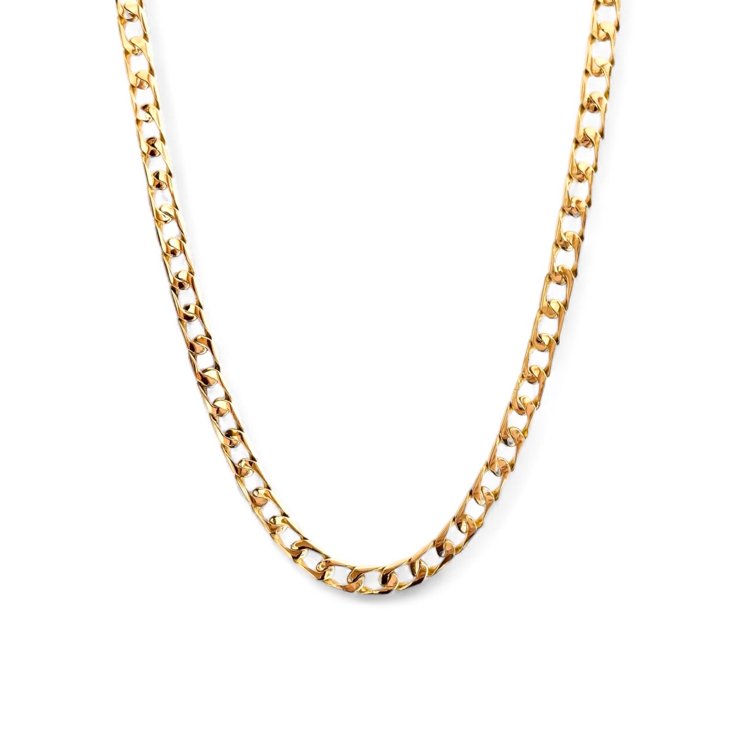 Collar de oro de 18kt con cadena barbada plana de 7mm de grosor. La cadena mide 61cm de largo y lleva cierre tipo cajón y cierre de seguridad lateral. Joya unisex para hombre y mujer.
Medida: 61cm largo y 0,7cm grosor
Peso: 48,46g.
Material: Oro de 18 Kt.
Cadenas de hombre  de oro de 18kt baratas