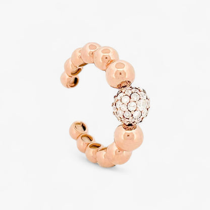 Anillo abierto de oro rosa 18kt con diamantes - 13116GM