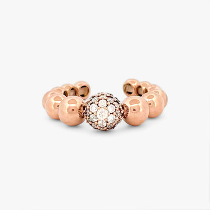Anillo abierto de oro rosa 18kt con diamantes - 13116GM