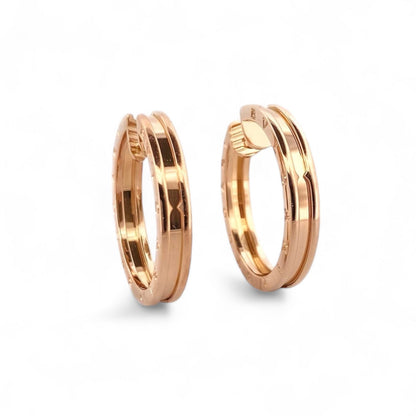 Pendientes modelo BZero1 de 1 banda de la prestigiosa casa Bvlgari, realizados en oro rosa de 18kt. Los pendientes de bvlgari  tienen un diámetro de 30mm