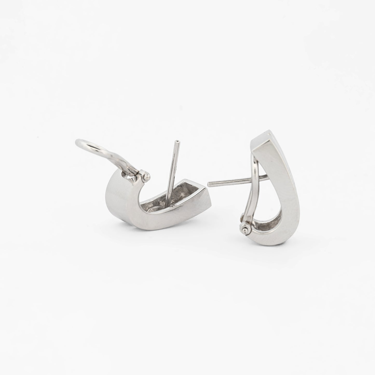 Pendientes oro blanco 18kt con diamantes princesa - 13734GM