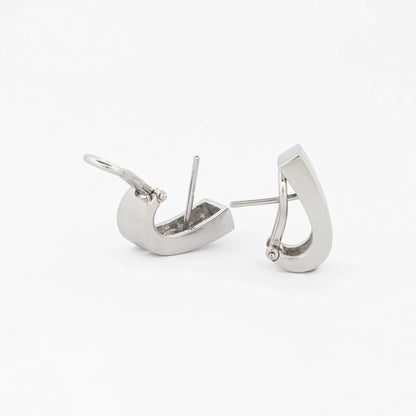 Pendientes oro blanco 18kt con diamantes princesa - 13734GM