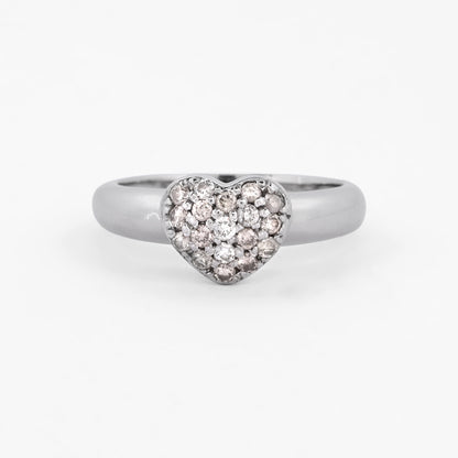 Anillo de oro blanco 18kt con diamantes - 13741GM
