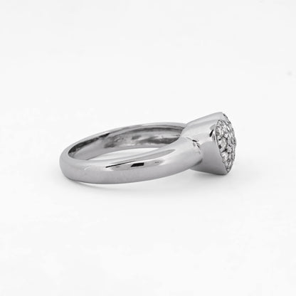 Anillo de oro blanco 18kt con diamantes - 13741GM