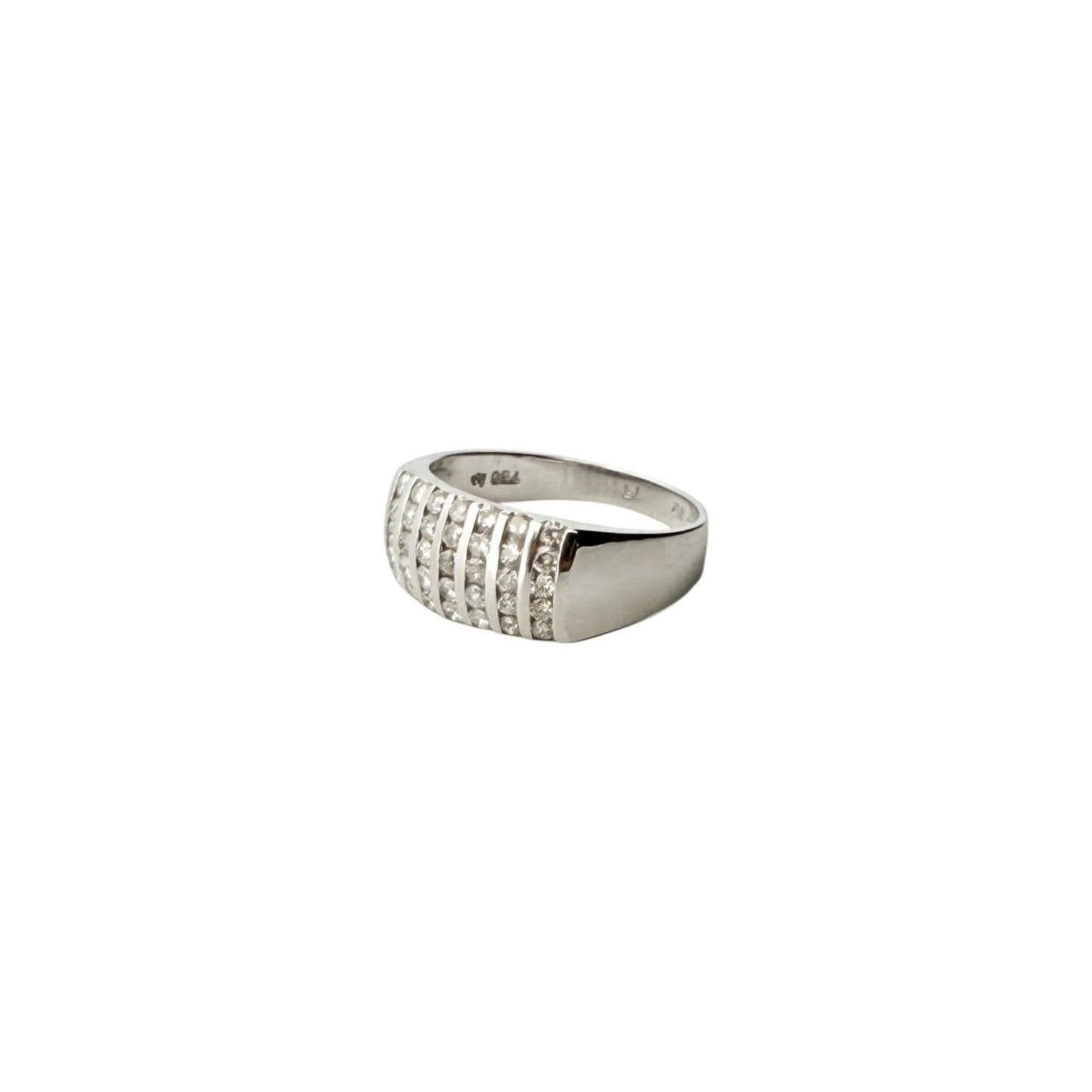 13742GM - Sortija oro blanco 18kt y carriles con 35 diamantes